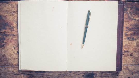 Picture of a living trust open on the table